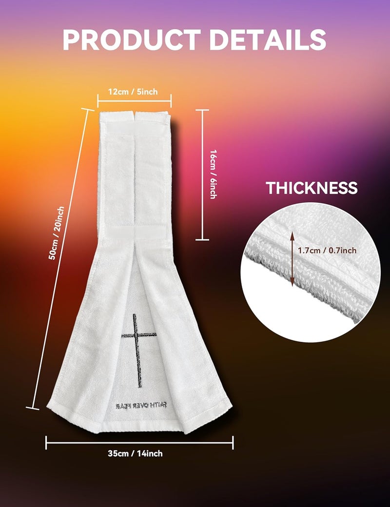 HAFITH 4 Pack Football Towels for Quarterbacks – Cotton Sports Towel with Hook & Loop Closure, Thin Absorbent Sideline Towels for Men & Youth Players, White - Image 2